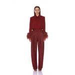 Bronx and Banco Blair Top with Feather Cuffs | Tops | Luxury Shoes 