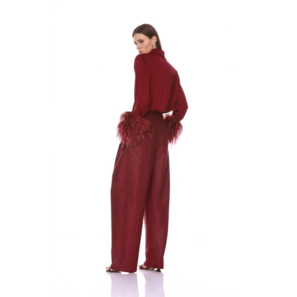 Bronx and Banco Blair Top with Feather Cuffs | Tops | Luxury Shoes 