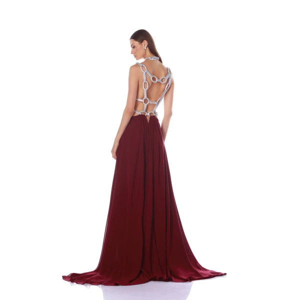 Bronx and Banco Brielle Burgundy Gown | Evening Gowns | Luxury Shoes 