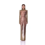 Bronx and Banco Elephant Long Sleeve Sheer Mesh Maxi Dress | Maxi Dresses | Luxury Shoes 