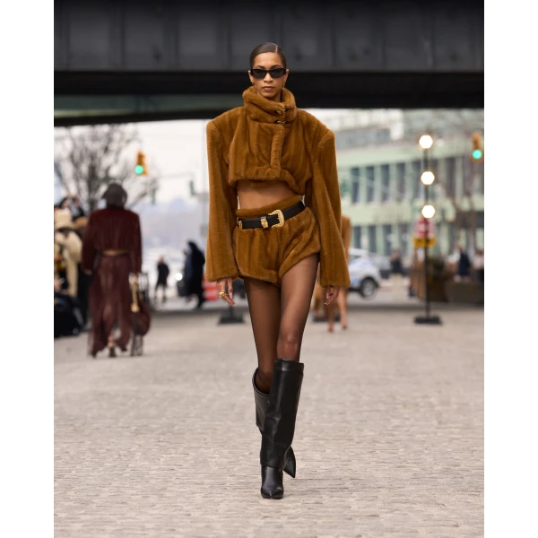 Bronx and Banco Faux Mink Camel Brown Shorts | Shorts | Luxury Shoes 
