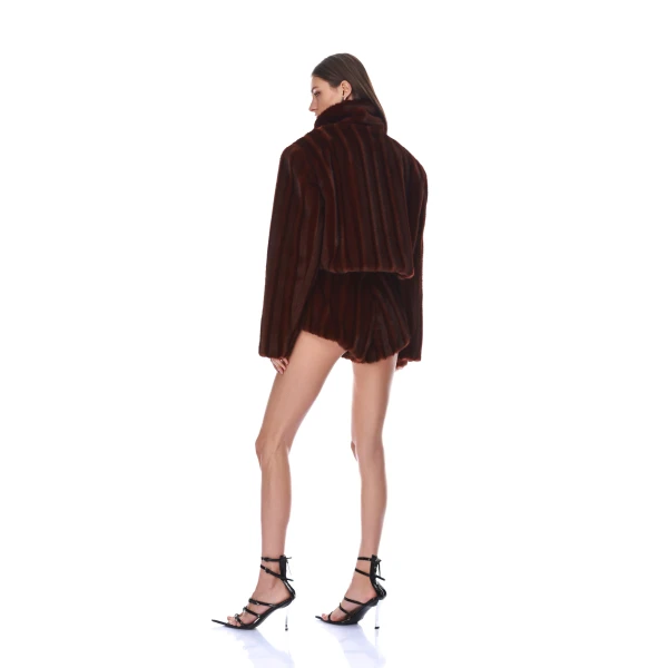 Bronx and Banco Faux Mink Dark Brown Shorts | Shorts | Luxury Shoes 