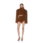 Bronx and Banco Faux Mink Long Sleeve Cropped Jacket | Jackets | Luxury Shoes 