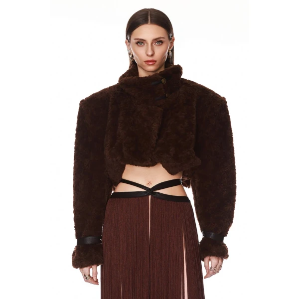 Bronx and Banco Faux Mink Long Sleeve Jacket | Jackets | Luxury Shoes 