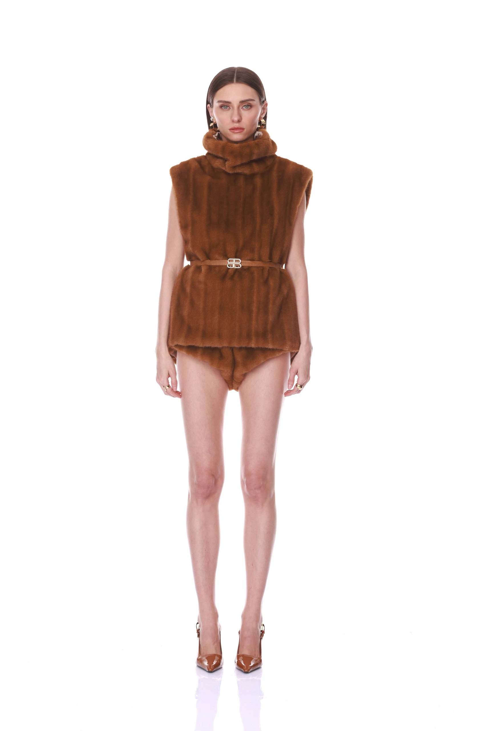 Bronx and Banco Faux Mink Sleeveless Vest 2 Bronx and Banco Faux Mink Sleeveless Vest | Vests | Luxury Shoes