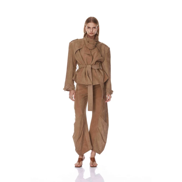 Bronx and Banco Hayden Suede Belted Jacket | Jackets | Luxury Shoes 