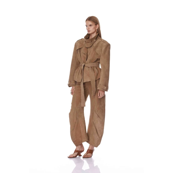 Bronx and Banco Hayden Suede Belted Jacket | Jackets | Luxury Shoes 