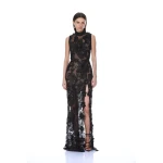 Bronx and Banco High-Neck Embellished Black Maxi Dress | Maxi Dresses | Luxury Shoes 