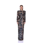 Bronx and Banco Long Sleeve Sequin Navy Maxi Dress | Maxi Dresses | Luxury Shoes 
