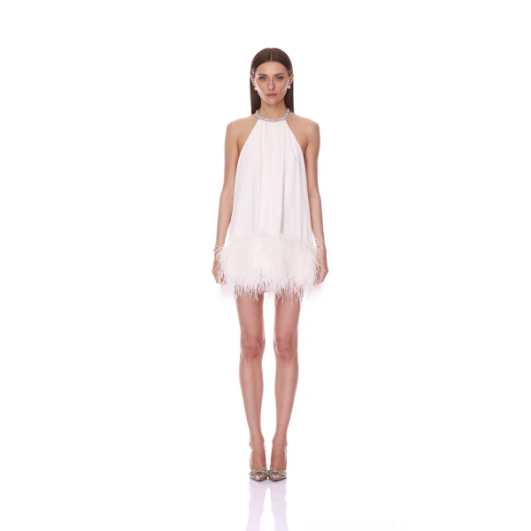 Madeline Diamond White Halterneck Mini