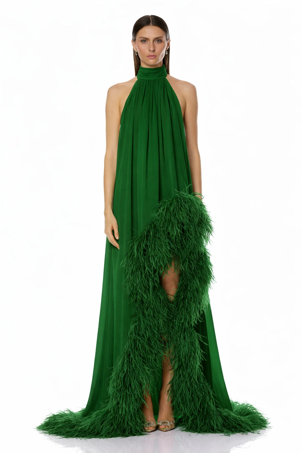 Bronx and Banco Madeline Halterneck Emerald Gown 1 Bronx and Banco Madeline Halterneck Emerald Gown | Evening Gowns | Luxury Shoes