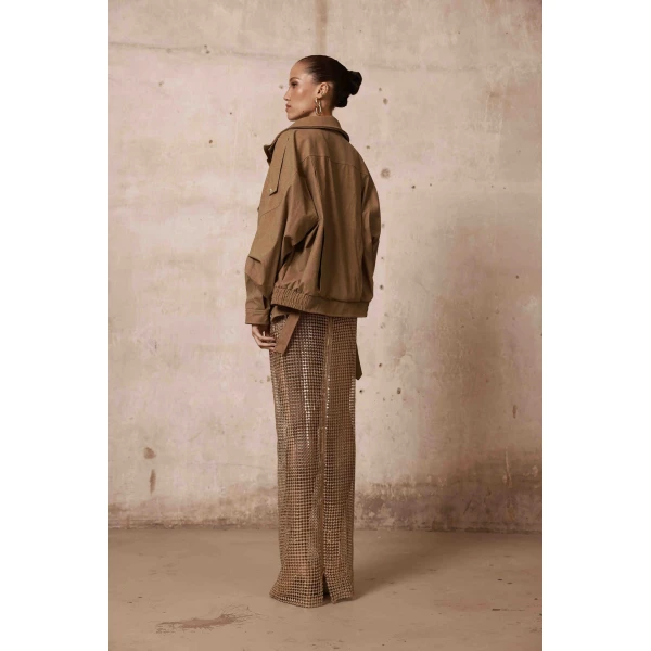 Bronx and Banco Oasis Khaki Eco Suede Jacket | Jackets | Luxury Shoes 
