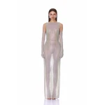 Bronx and Banco Sleeveless Diamond Embellished Maxi Dress with Gloves | Maxi Dresses | Luxury Shoes 