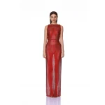 Bronx and Banco Sleeveless Red Rhinestone Maxi Dress | Maxi Dresses | Luxury Shoes 