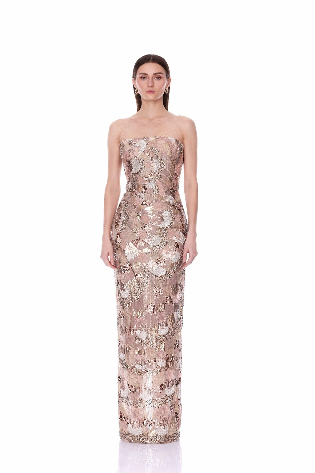 Bronx and Banco Strapless Embellished Metallic Maxi Dress 1 Bronx and Banco Strapless Embellished Metallic Maxi Dress | Maxi Dresses | Luxury Shoes