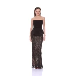 Bronx and Banco Strapless Velvet and Lace Maxi Dress Set | Maxi Dresses | Luxury Shoes 