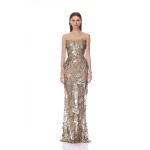 Bronx and Banco Tiffany Sequin Floral Farah Strapless Maxi Dress | Maxi Dresses | Luxury Shoes 