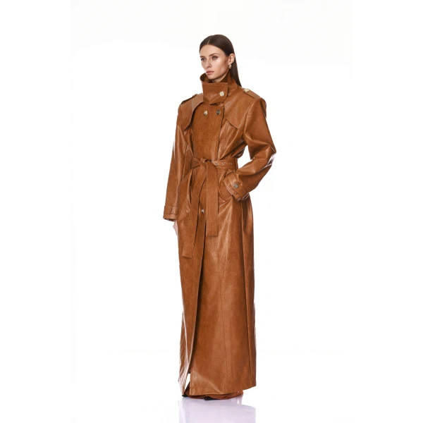 Bronx and Banco Vegan Camel Leather Trench Coat | Trench Coat | Luxury Shoes 