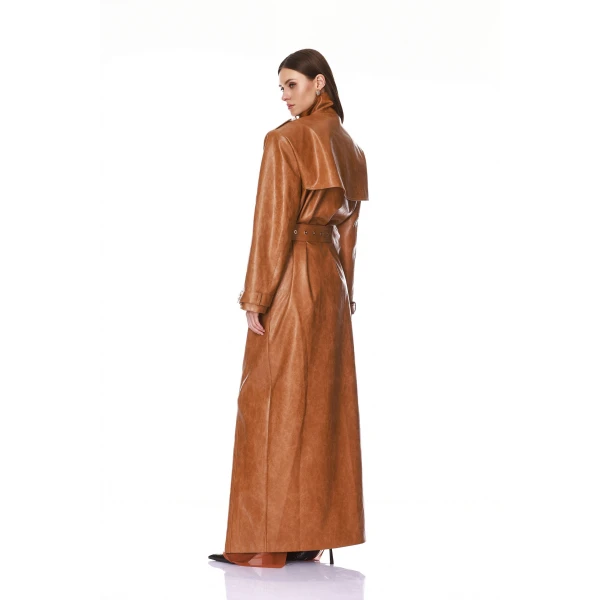 Bronx and Banco Vegan Camel Leather Trench Coat | Trench Coat | Luxury Shoes 