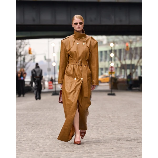 Bronx and Banco Vegan Camel Leather Trench Coat | Trench Coat | Luxury Shoes 