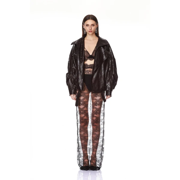 Vegan Croc Embossed Jacket