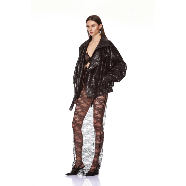 Bronx and Banco Vegan Croc Embossed Jacket | Jackets | Luxury Shoes 