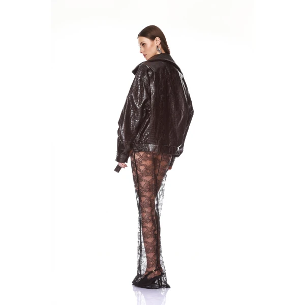 Bronx and Banco Vegan Croc Embossed Jacket | Jackets | Luxury Shoes 