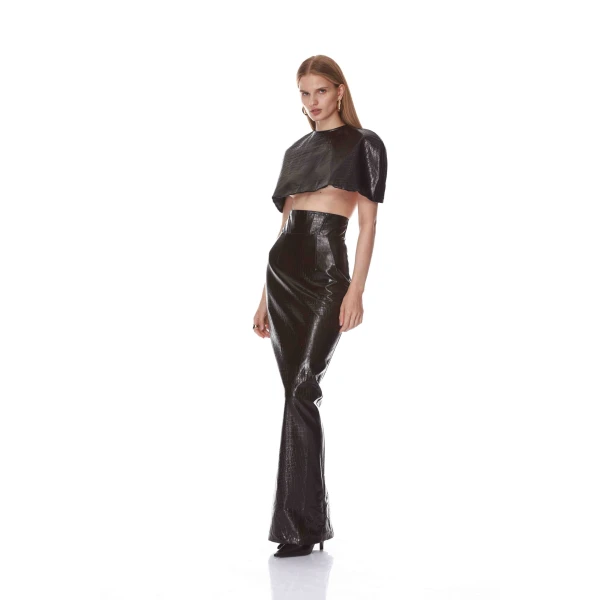 Bronx and Banco Vegan Croc Embossed Maxi Skirt | Maxi Skirts | Luxury Shoes 