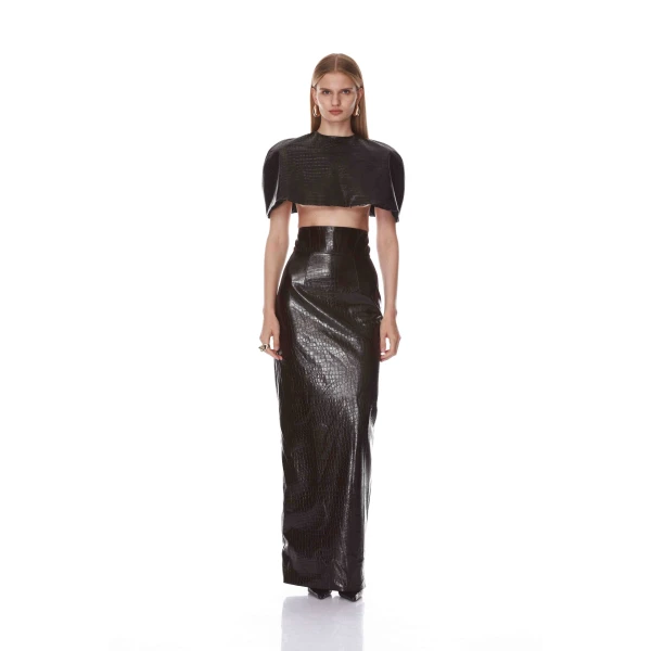 Bronx and Banco Vegan Croc Leather Cape Top | Tops | Luxury Shoes 