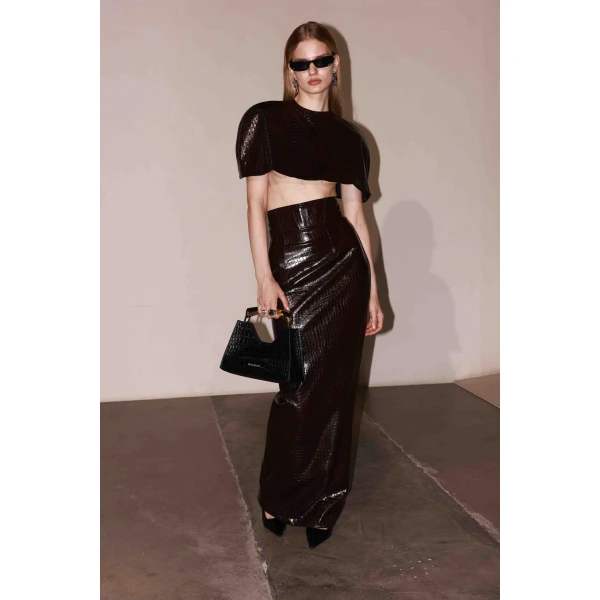 Bronx and Banco Vegan Croc Leather Cape Top | Tops | Luxury Shoes 