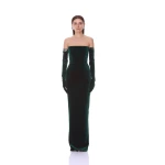 Bronx and Banco Velvet Strapless Maxi Dress with Gloves | Maxi Dresses | Luxury Shoes 