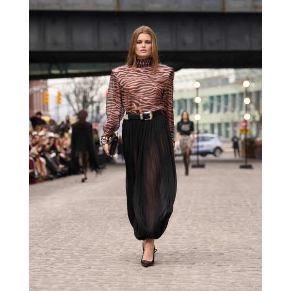 Bronx and Banco Zebra Chiffon High Neck Blouse | Blouse | Luxury Shoes 