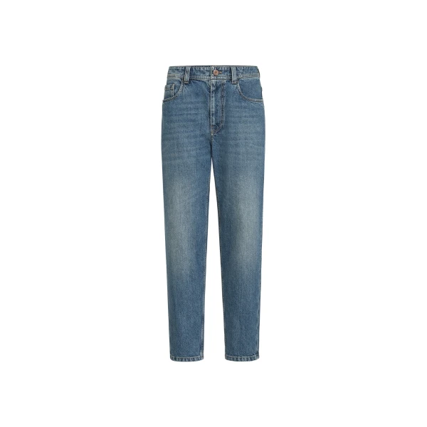 Authentic denim baggy tapered trousers in Denim