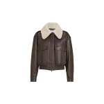Brunello Cucinelli Aviator jacket with detachable collar in Coffee
