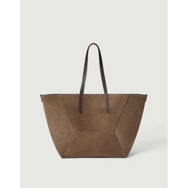 BC Duo bag in suede with monili in Bark - Image 2