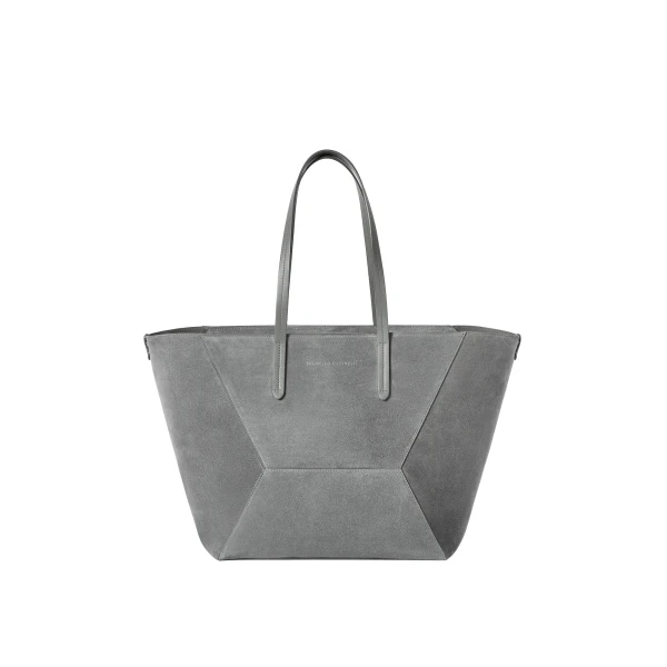 Brunello Cucinelli BC Duo bag in suede with monili in Stone Grey