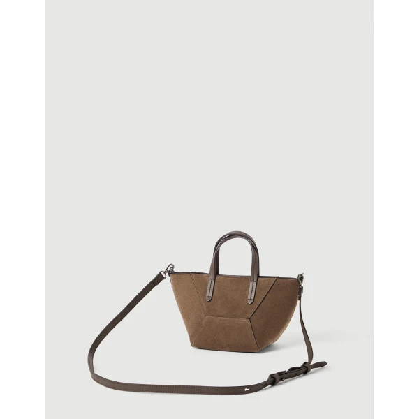 BC Duo mini bag in suede with monili in Bark - Image 2