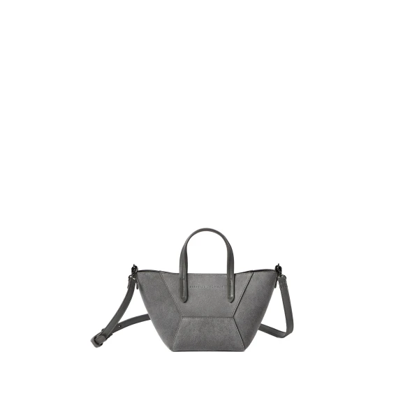 Brunello Cucinelli BC Duo mini bag in suede with monili in Stone Grey