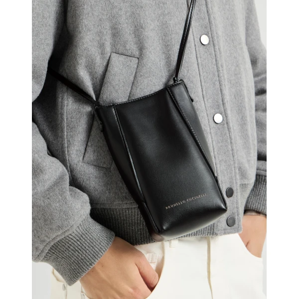 Brunello Cucinelli BC Duo phone holder in Black, view 4 | Phone Cases | Luxury Shoes 