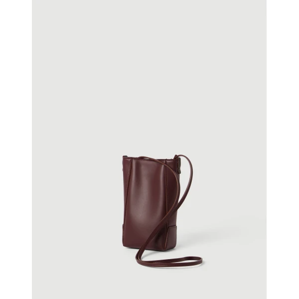 Brunello Cucinelli BC Duo phone holder in Burgundy, view 2 | Phone Cases | Luxury Shoes 