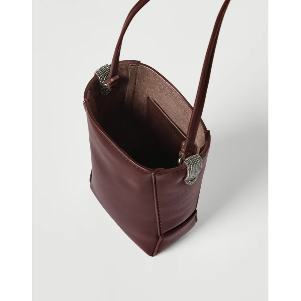 Brunello Cucinelli BC Duo phone holder in Burgundy, view 5 | Phone Cases | Luxury Shoes 