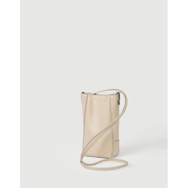 Brunello Cucinelli BC Duo phone holder in Ivory, view 2 | Phone Cases | Luxury Shoes 