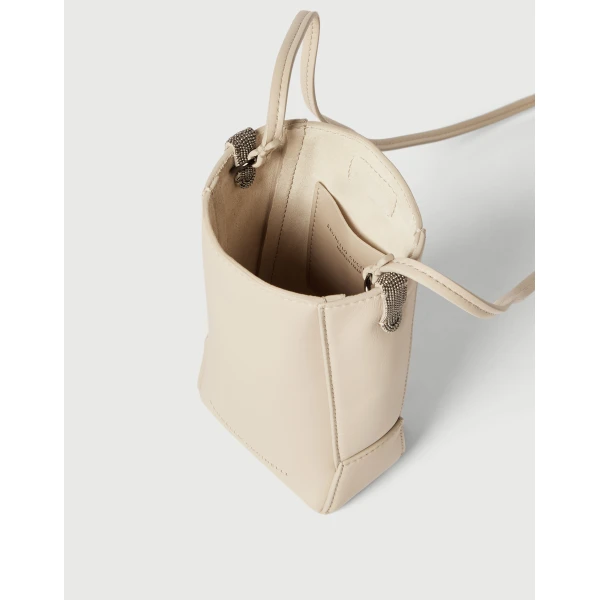 Brunello Cucinelli BC Duo phone holder in Ivory, view 5 | Phone Cases | Luxury Shoes 