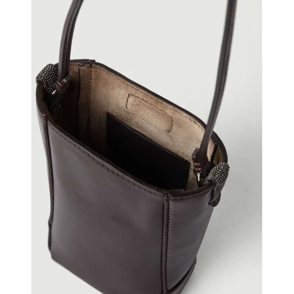 Brunello Cucinelli BC Duo phone holder in Rust Brown, view 5 | Phone Cases | Luxury Shoes 