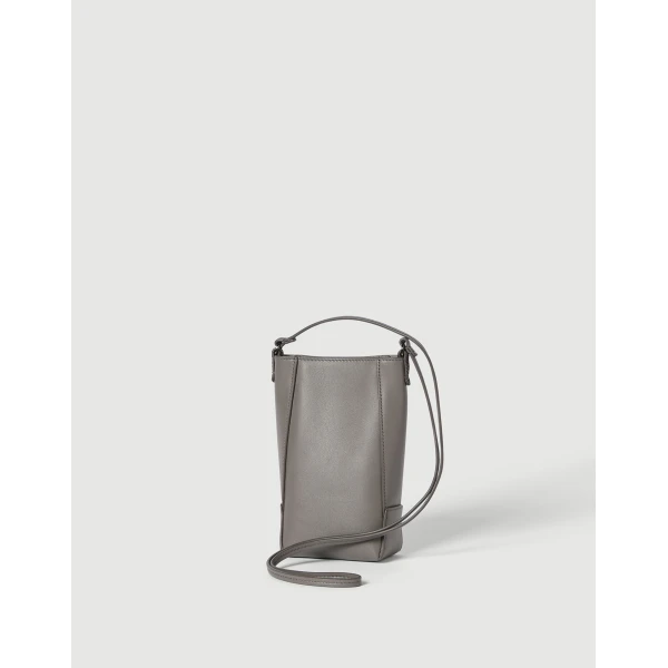 Brunello Cucinelli BC Duo phone holder in Stone Grey, view 2 | Phone Cases | Luxury Shoes 