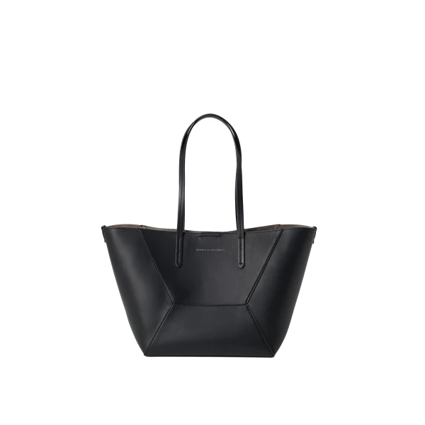 Brunello Cucinelli BC Duo small bag in calfskin with monili in Black