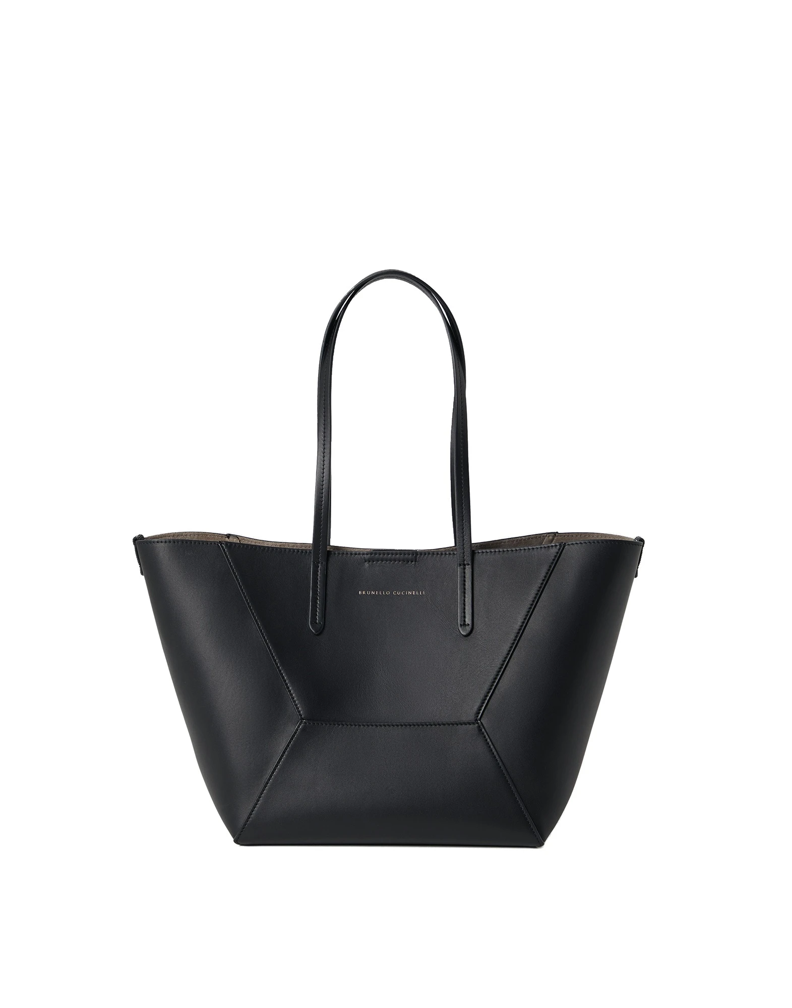 Brunello Cucinelli BC Duo small bag in calfskin with monili in Black | Buy Shoulder & Crossbody Bags at Luxury Shoes Brunello Cucinelli BC Duo small bag in calfskin with monili in Black