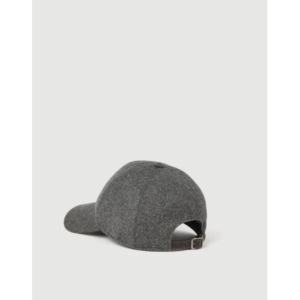 Brunello Cucinelli Baseball Cap with monili in Dark Grey, view 2 | Hats | Luxury Shoes 