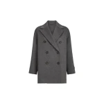 Brunello Cucinelli Beaver pea coat with Precious Patch in Anthracite