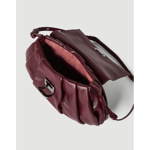 Boule bag in nappa leather in Burgundy - Image 5